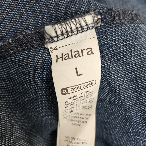 Halara Shirt Dress Midi Flex Denim Long Sleeve Pockets Western Stretch Large - Picture 10 of 11